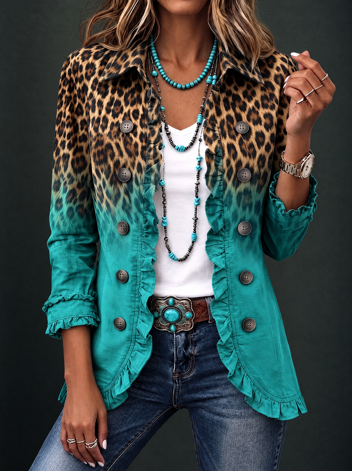 Cassandre | Lion Tone Graduation Blazer with Ruffles