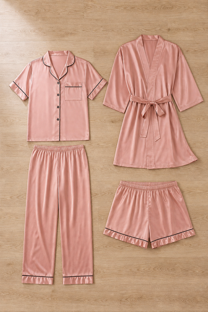 Juliette | Stylish 4-Piece Satin Pajama Set