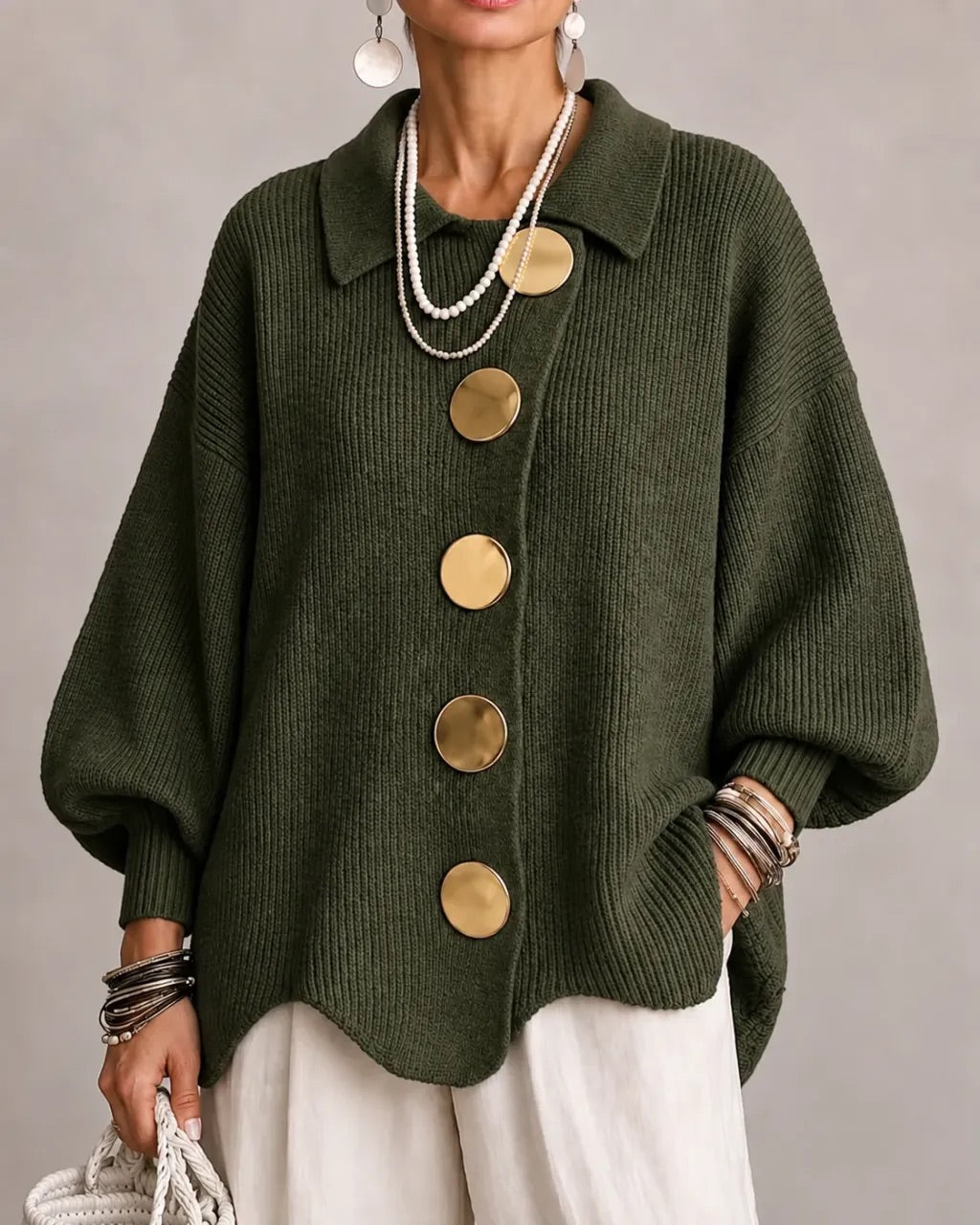 Annabel | The Gold Button Cardigan