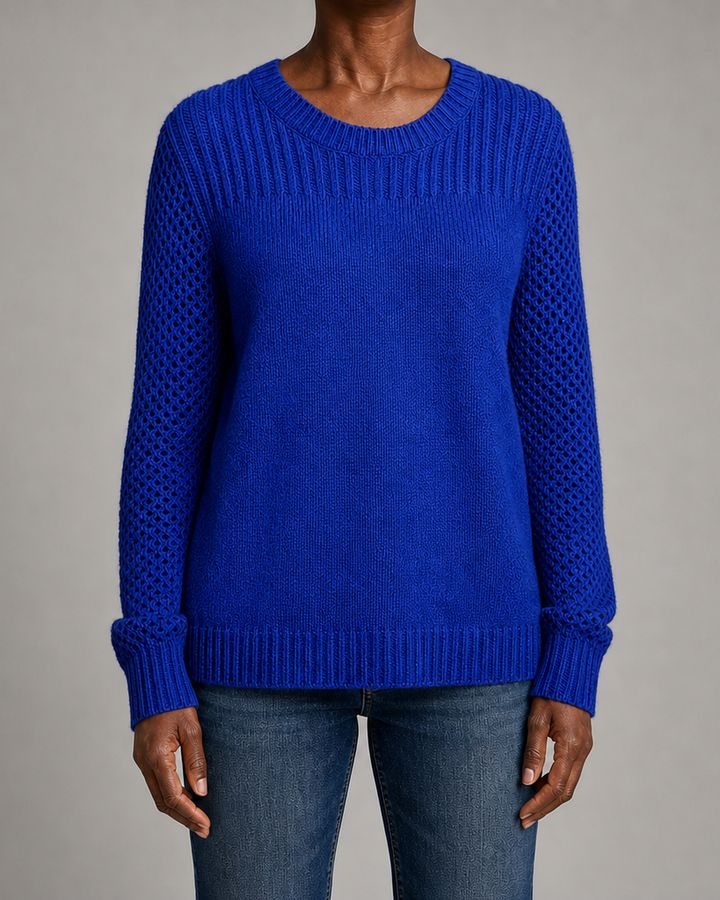Carolyn | Textured Open-Knit Sleeves Sweater