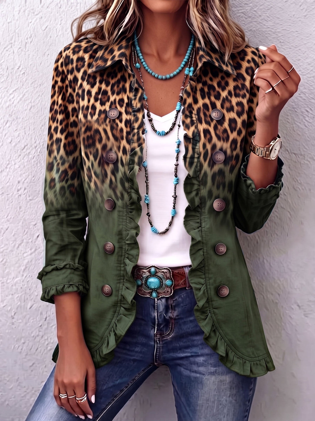 Cassandre | Lion Tone Graduation Blazer with Ruffles