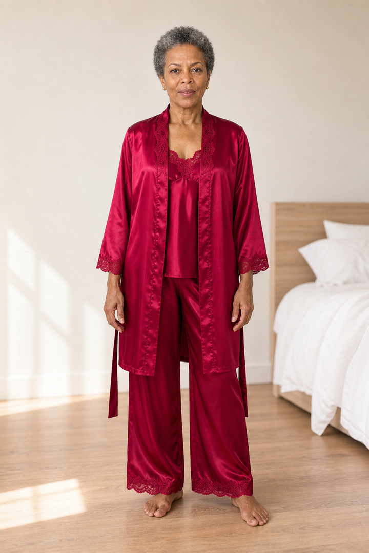 Rebecca | Stylish 5-Piece Satin Nightwear Set