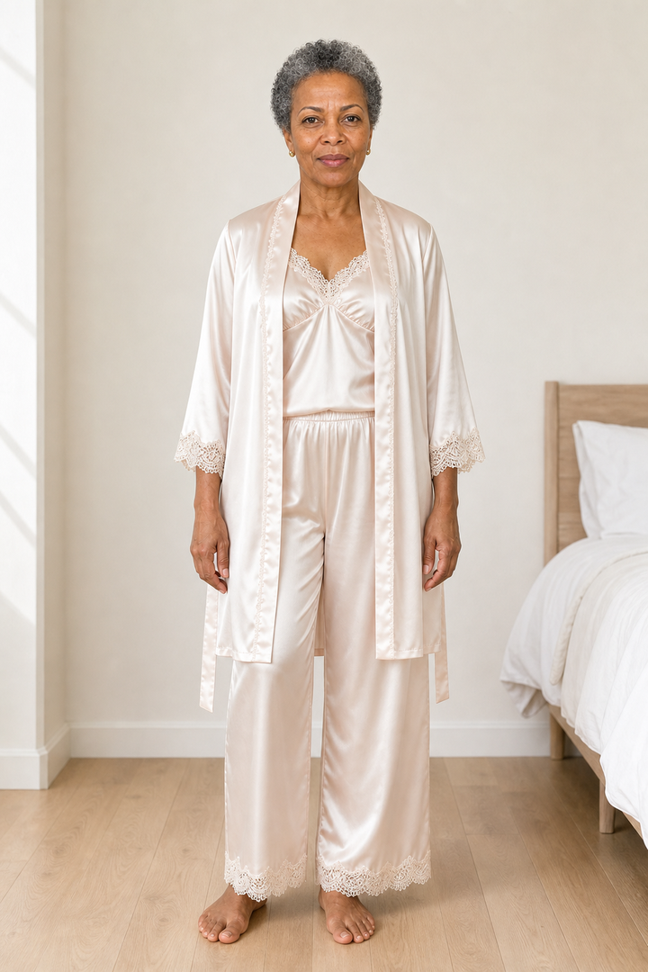 Rebecca | Stylish 5-Piece Satin Nightwear Set