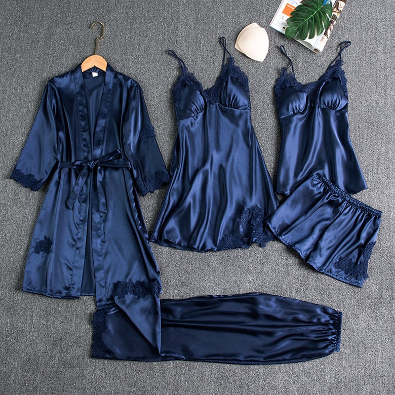 Rebecca | Stylish 5-Piece Satin Nightwear Set