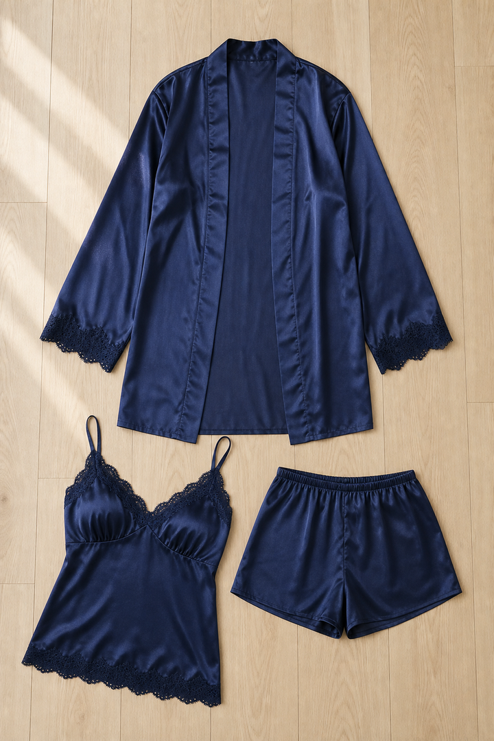 Seraphine | Stylish 5-Piece Satin Pajama Set
