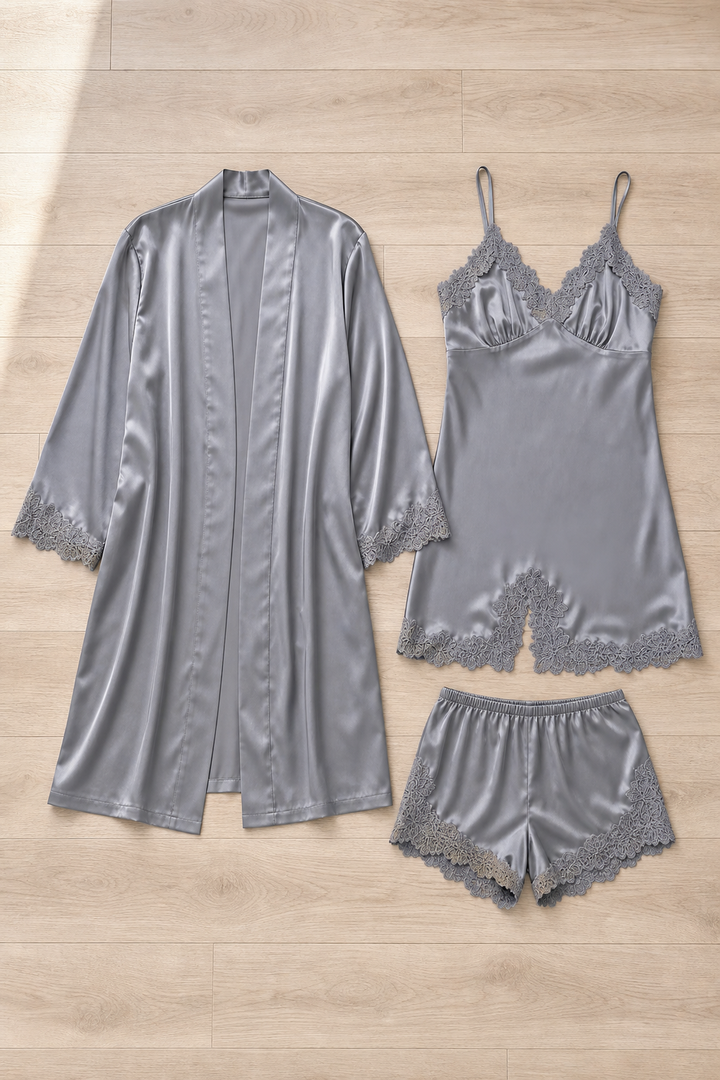 Seraphine | Stylish 5-Piece Satin Pajama Set
