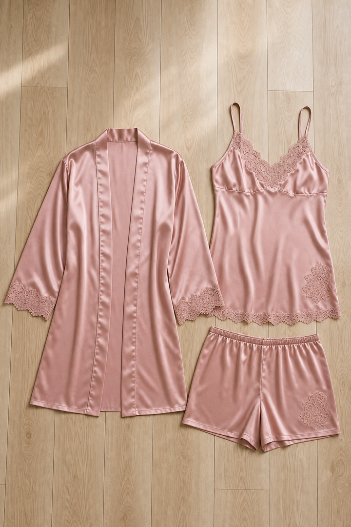 Seraphine | Stylish 5-Piece Satin Pajama Set