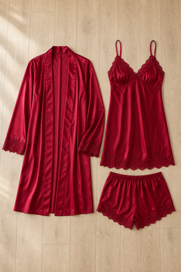 Seraphine | Stylish 5-Piece Satin Pajama Set