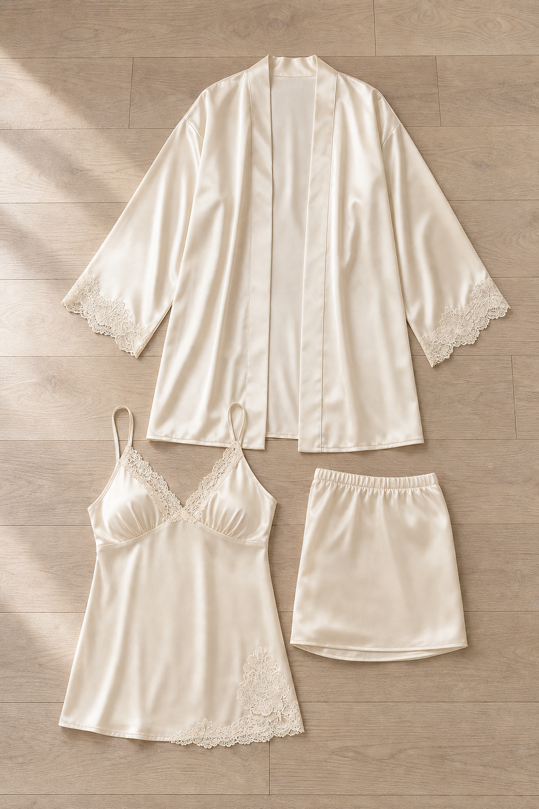 Seraphine | Stylish 5-Piece Satin Pajama Set