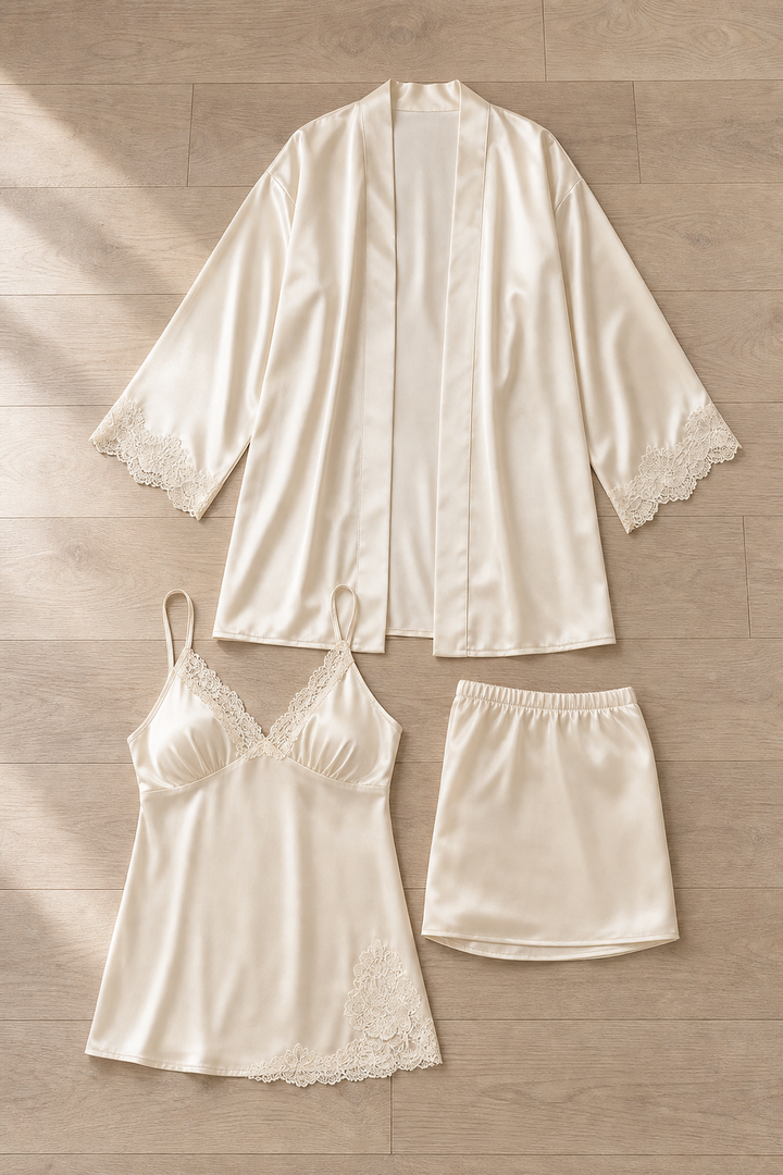 Seraphine | Stylish 5-Piece Satin Pajama Set