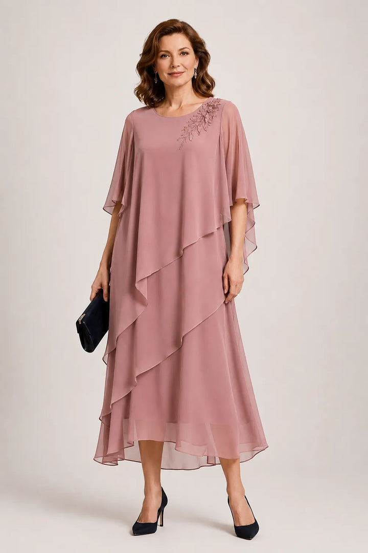 Vivienne Draped Layer Formal Occasion Dress