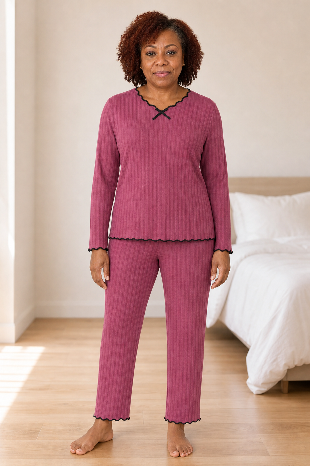 Winnie | Stylish Ribbed Pajama Set